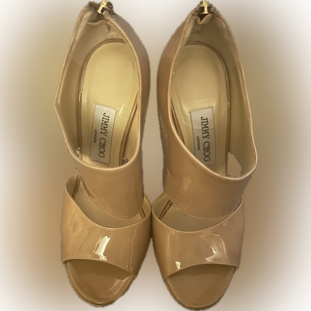 Jimmy Choo Women's Beige Patent Leather Heels